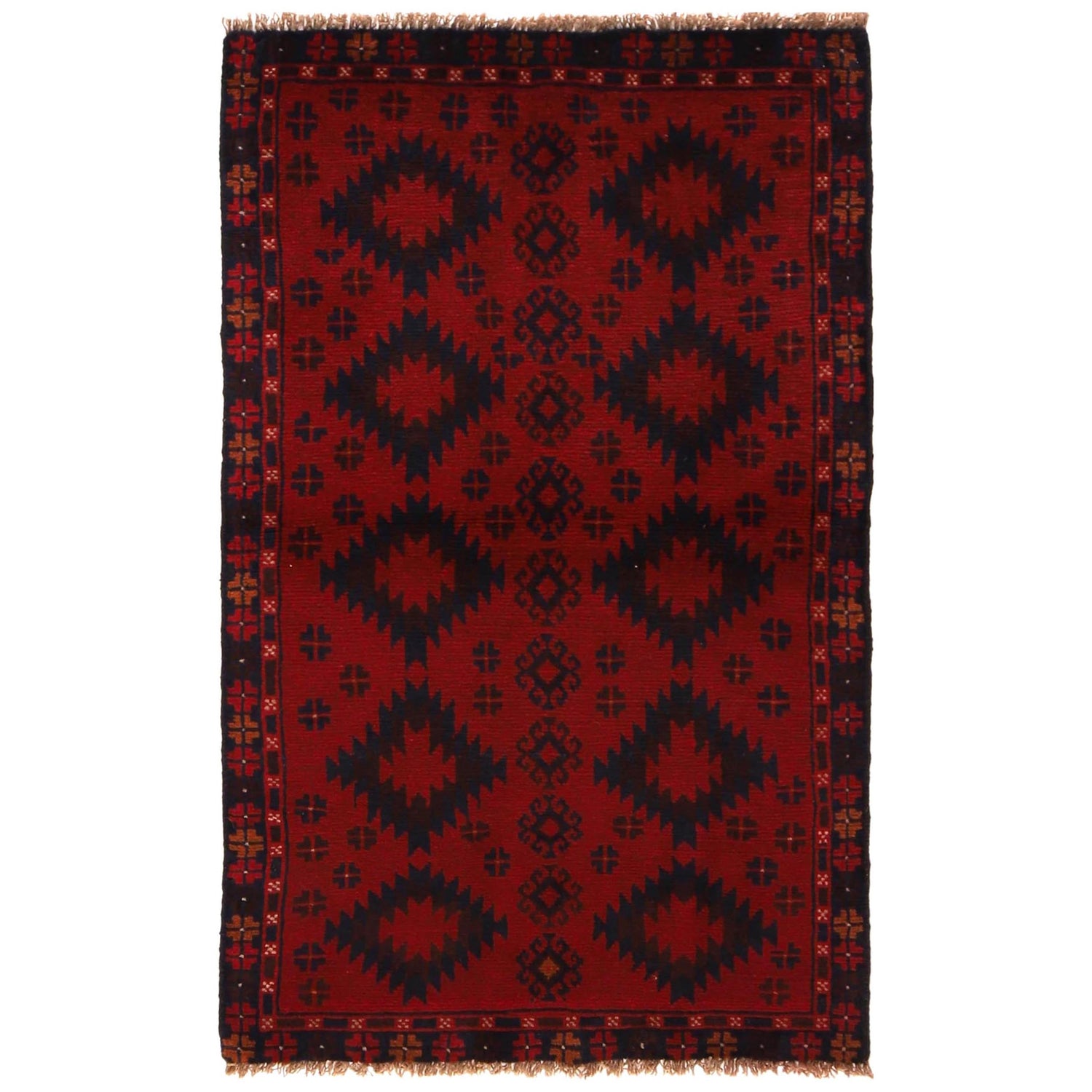Red Color Baluchi Rug 2' 11"x 4' 8" (ft) - No. G35187