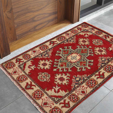 Red Color Kazak Rug 2' 1" x 3' 1" (ft) - No. G35202