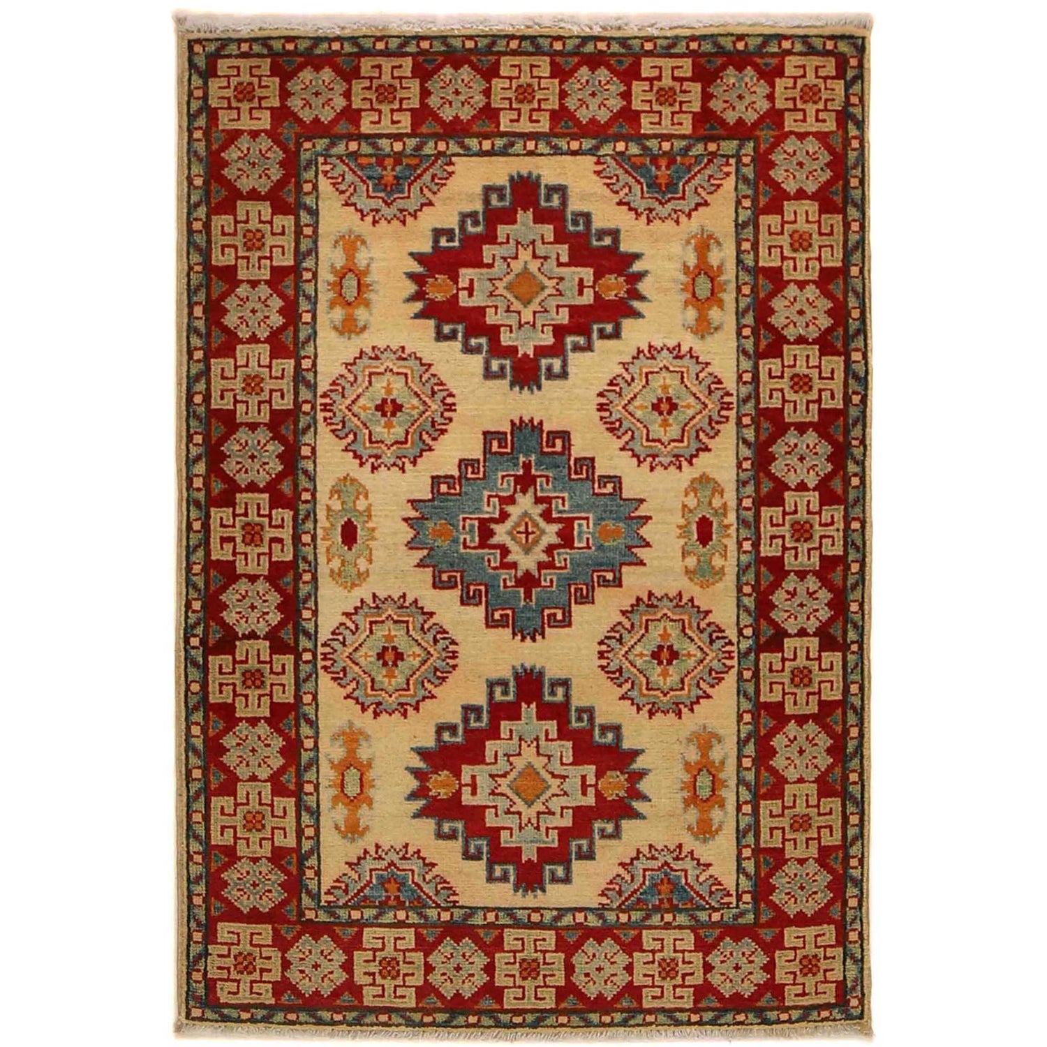 Ivory Color Kazak Rug 2' 8 x 3' 11 (ft) - No. G35206