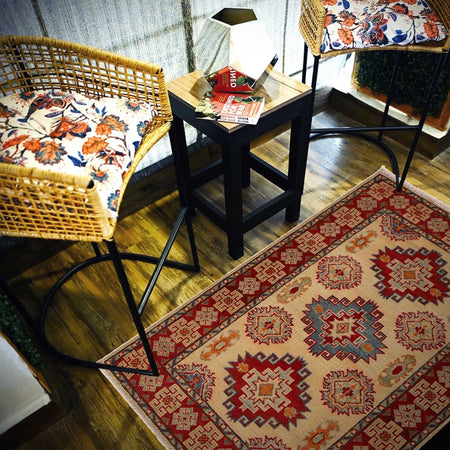 Ivory Color Kazak Rug 2' 8 x 3' 11 (ft) - No. G35206