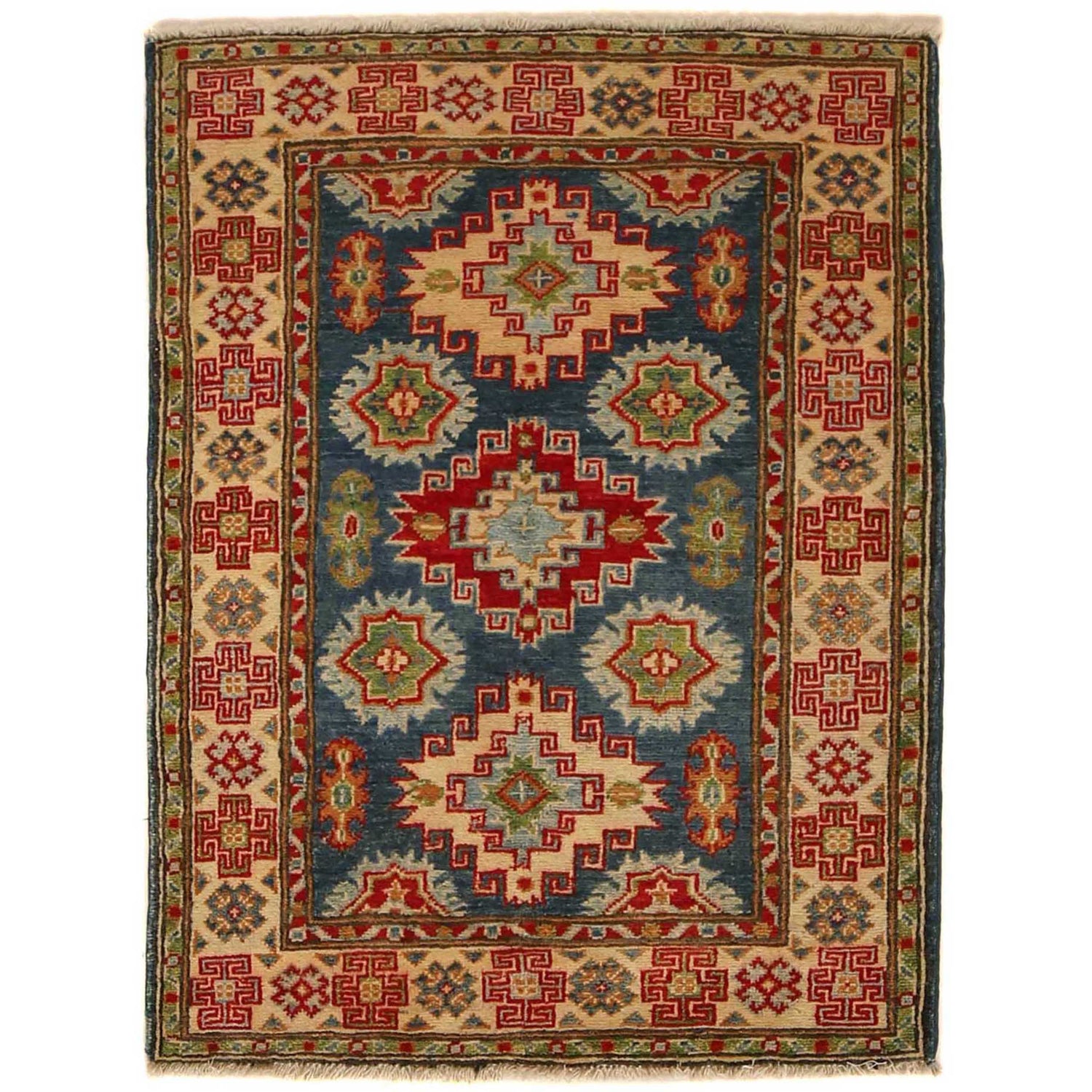 Blue Color Kazak Rug 2' 9" x 4' 8" (ft)- No. G35207