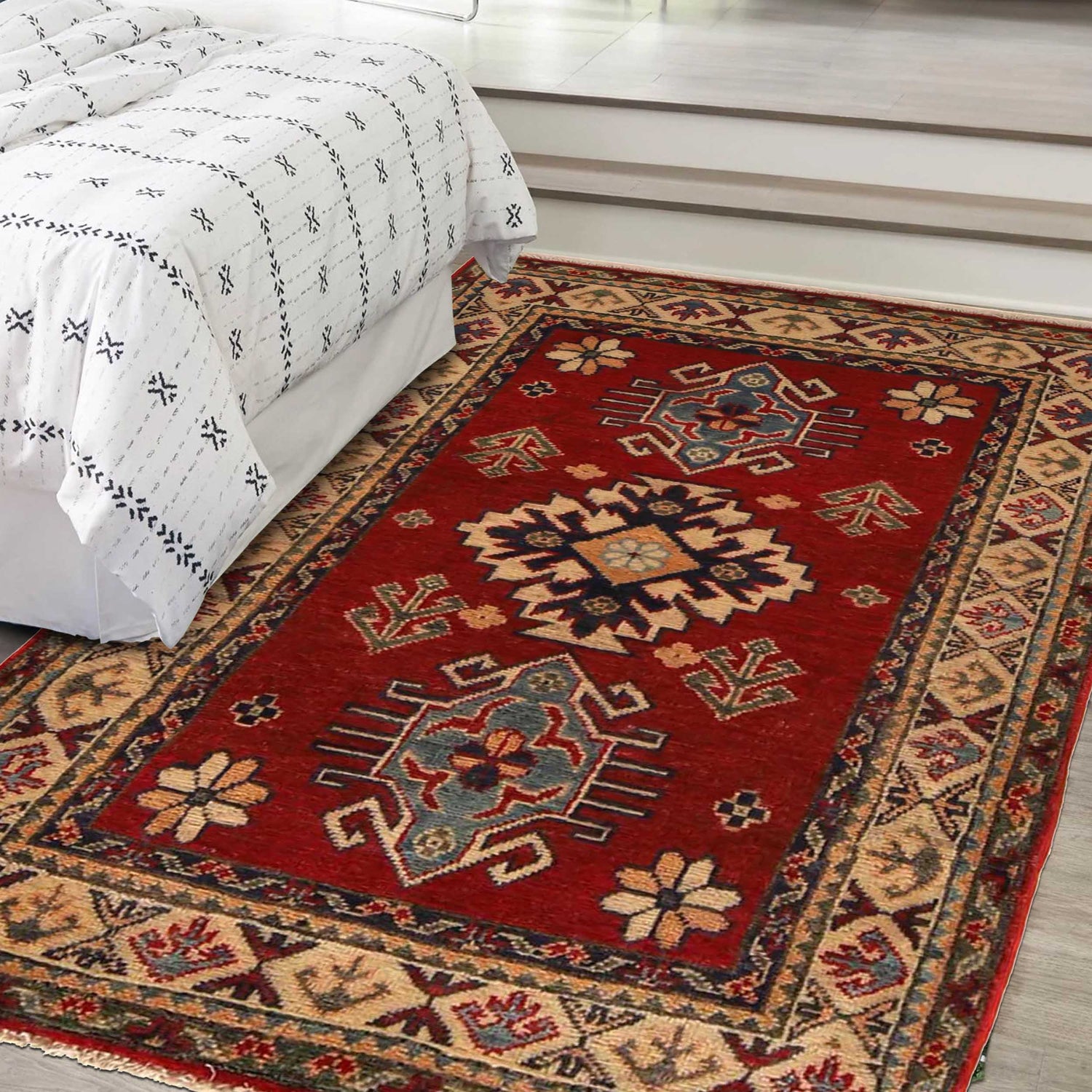 Oriental Kazak Rug 2' 9 x 4' 4 (ft) - No. G35211