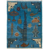 Blue Color War Rug 2' 0" x 2' 8" (ft) - No. G35387