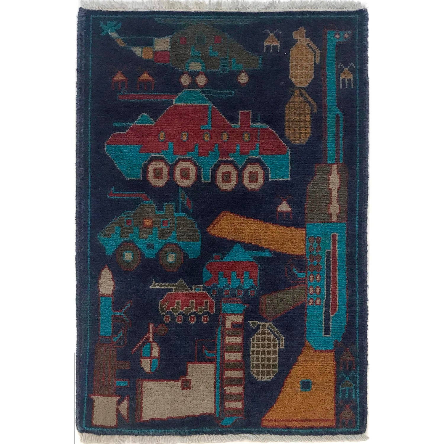 Hand Knotted War Rug 1' 10" x 2' 10" (ft) - No. G35392