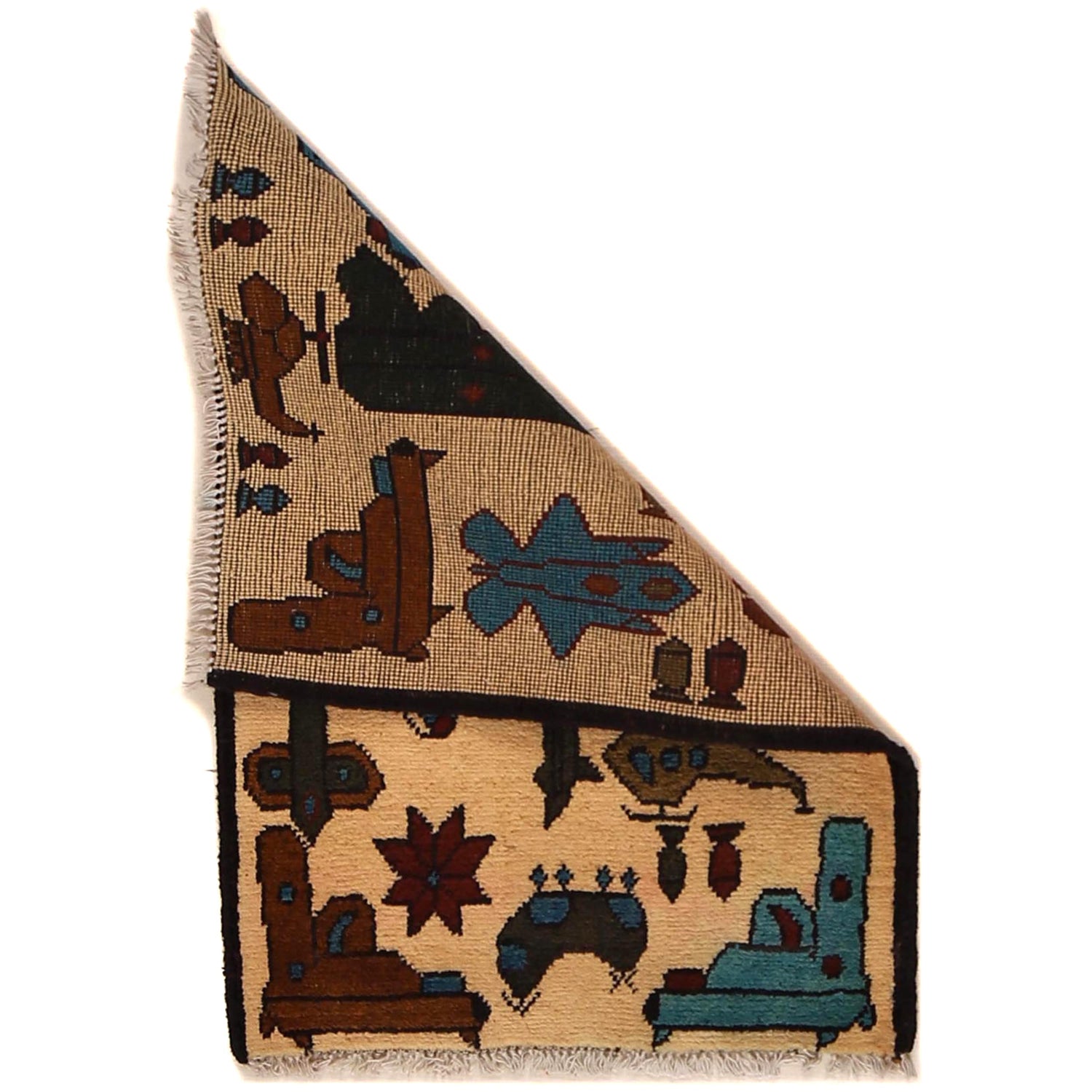 Handmade War Rug 1' 11" x 2' 10" (ft) - No. G35398