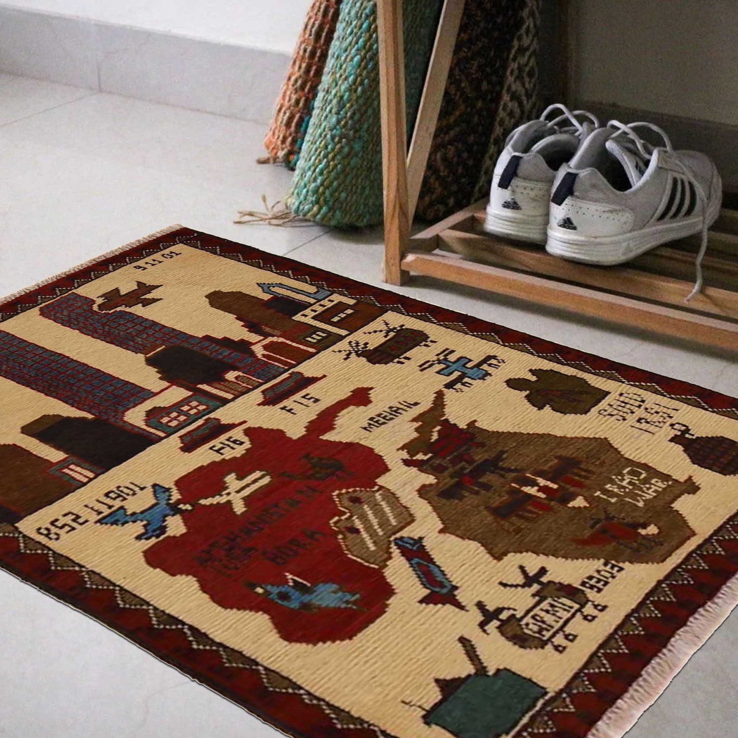 Hand Knotted War Rug 2' 0" x 2' 10" (ft) - No. G35400