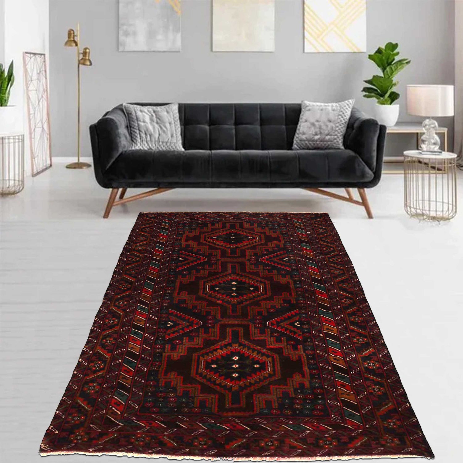 Baluch Medium Size Carpet 3' 7" x 6' 8" (ft) - No. G35405