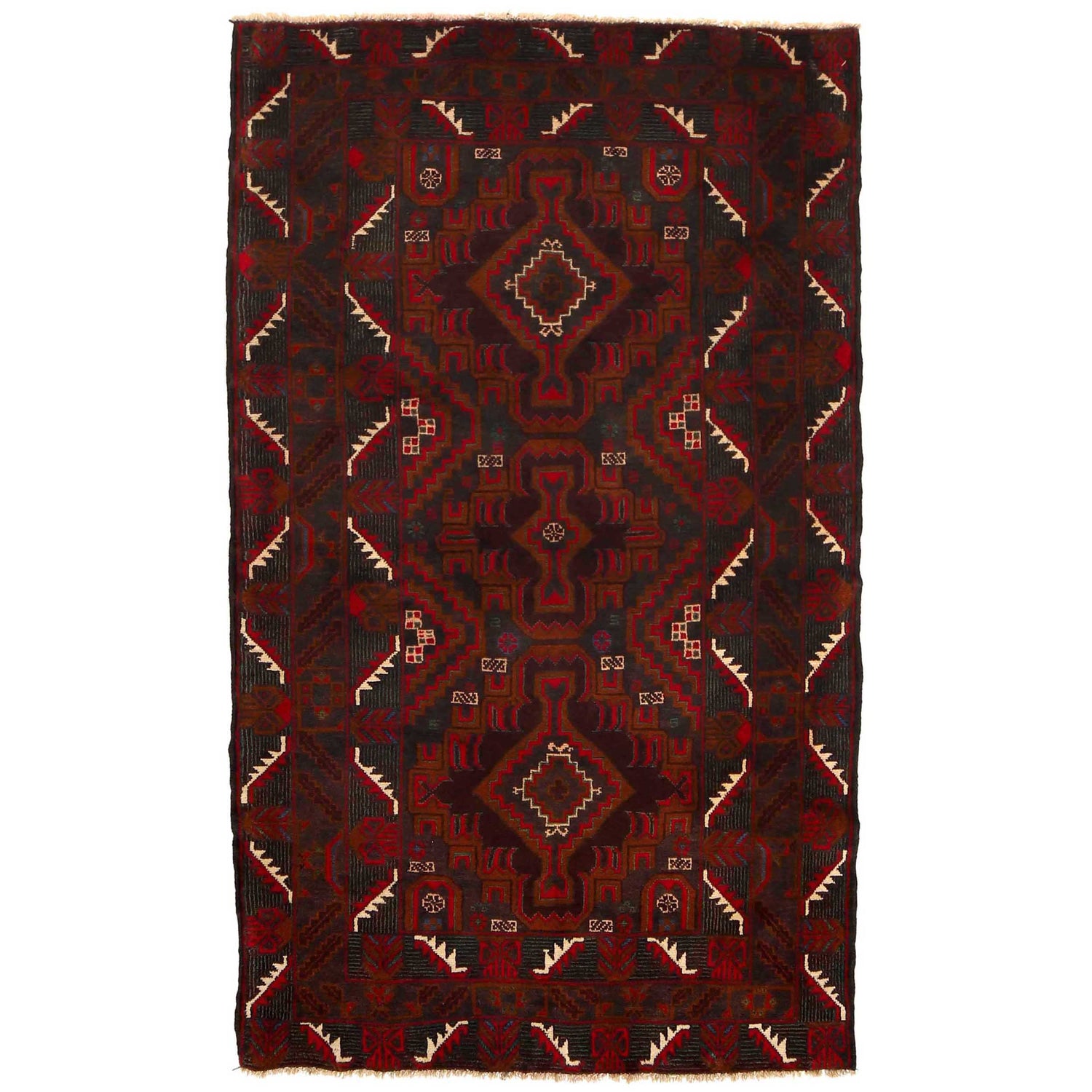 Baluch Medium Size Carpet 3' 10" x 6' 5" (ft) - No. G35407