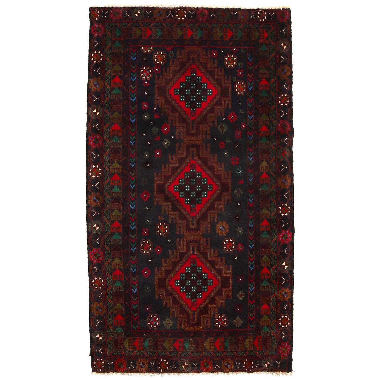 Baluch Medium Size Carpet 3' 7" x 6' 4" (ft) - No. G35409