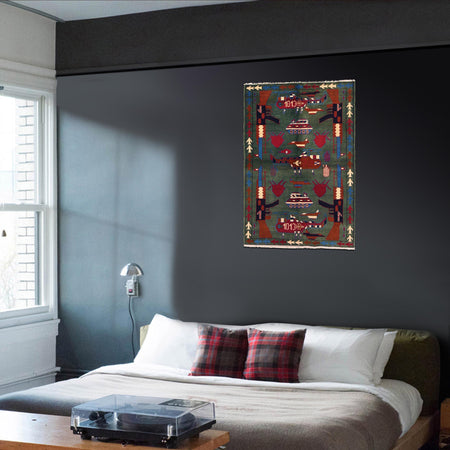 Hand Knotted War Rug 4' 0" x 5' 9" (ft) - No. G35416