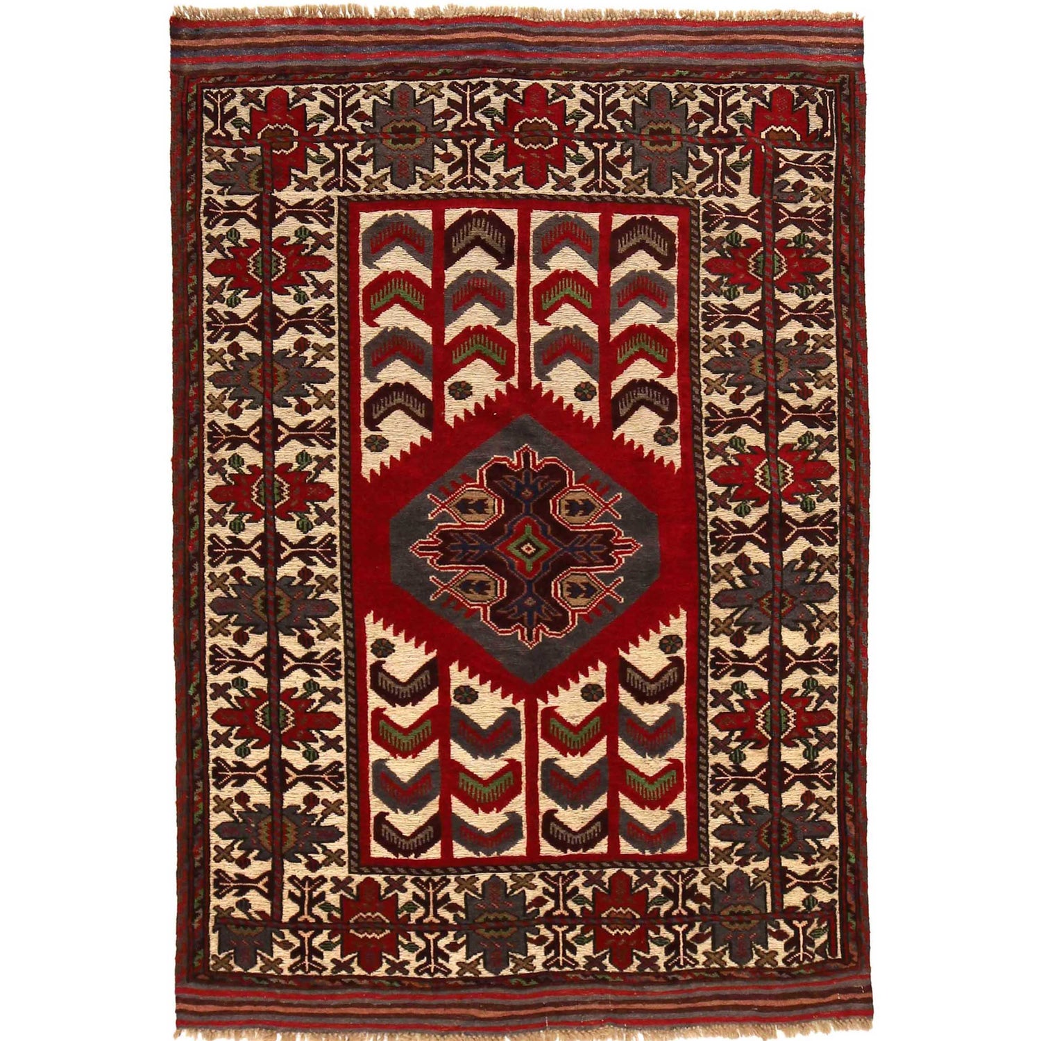 Multi Barjasta Rug 4' 0" x 6' 0" (ft) - No. G35425