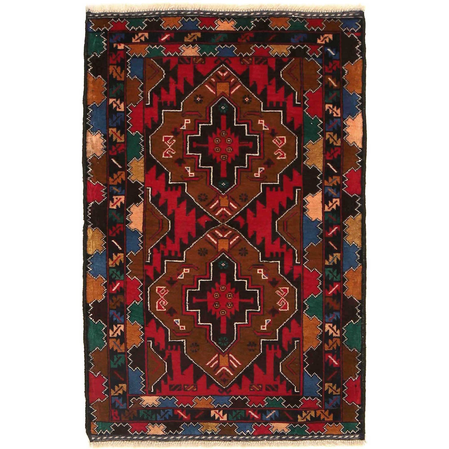 Multi Color Baluchi Rug 2' 10" x 4' 4" (ft) - No. G35430