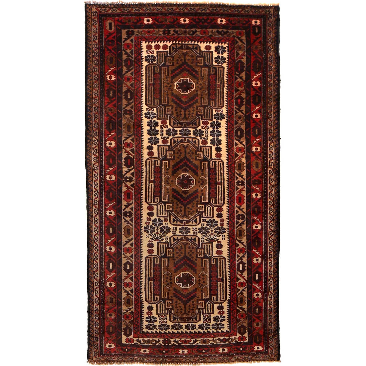 Baluch Medium Size Carpet 3' 5" x 6' 6" (ft) - No. G35434