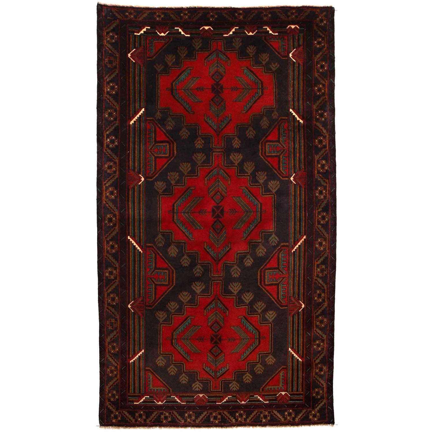Baluch Medium Size Carpet 3' 7" x 6' 9" (ft) - No. G35435