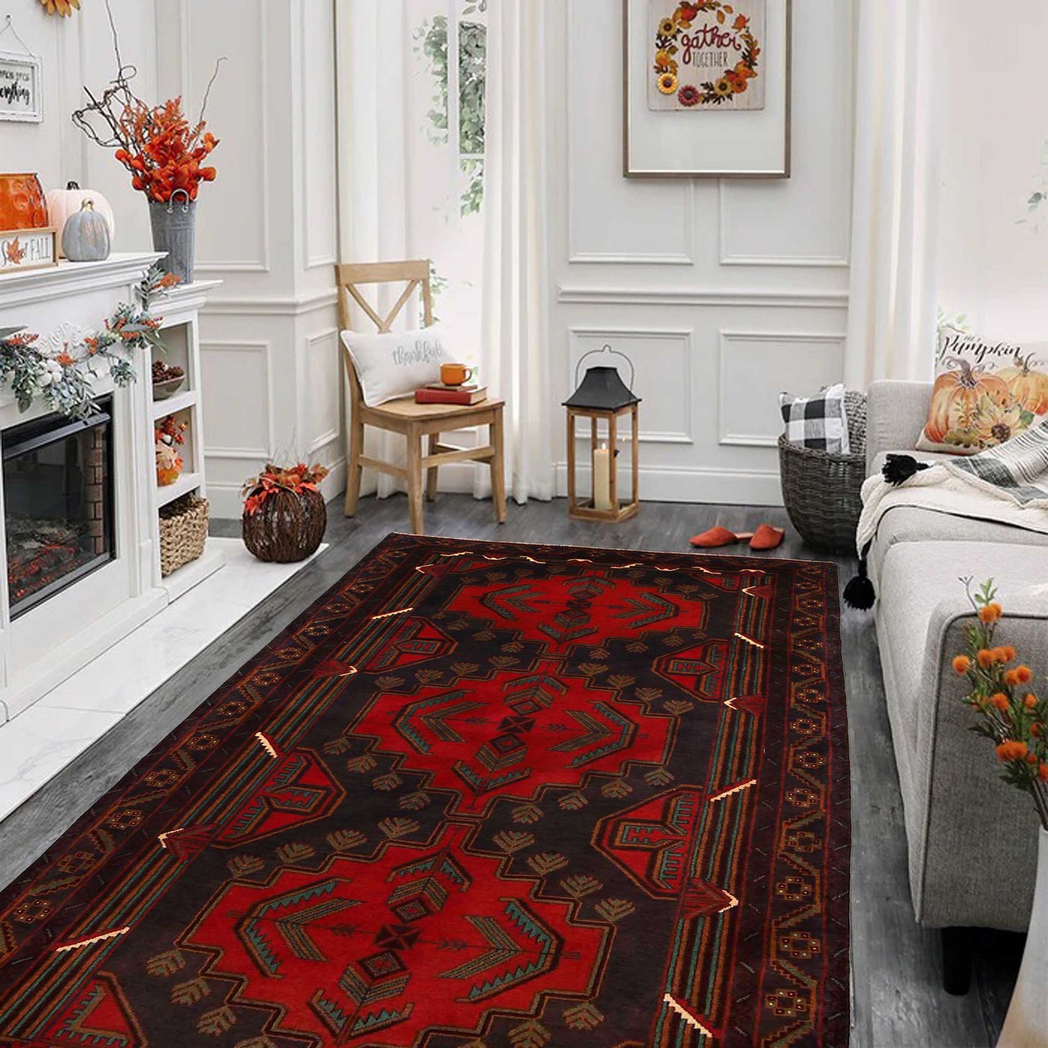 Baluch Medium Size Carpet 3' 7" x 6' 9" (ft) - No. G35435