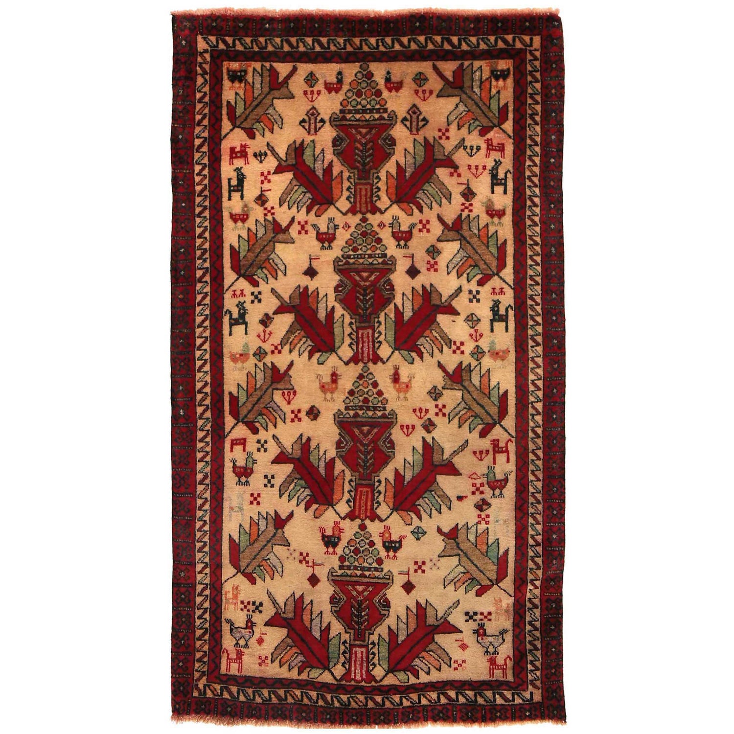Baluch Medium Size Carpet 3' 1" x 5' 7" (ft) - No. G35436