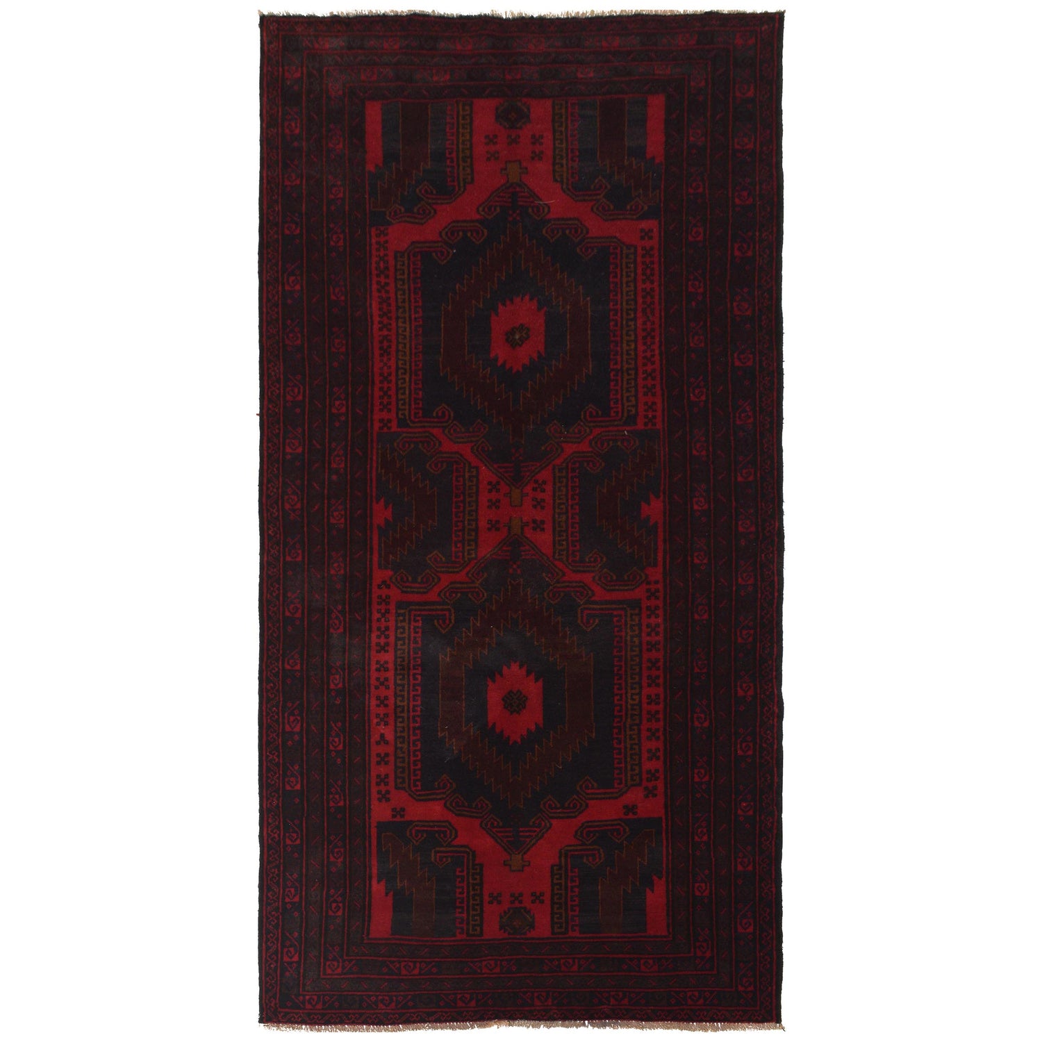 Handmade Baluchi Carpet 4' 1" x 8' 1" (ft) - No. G35504