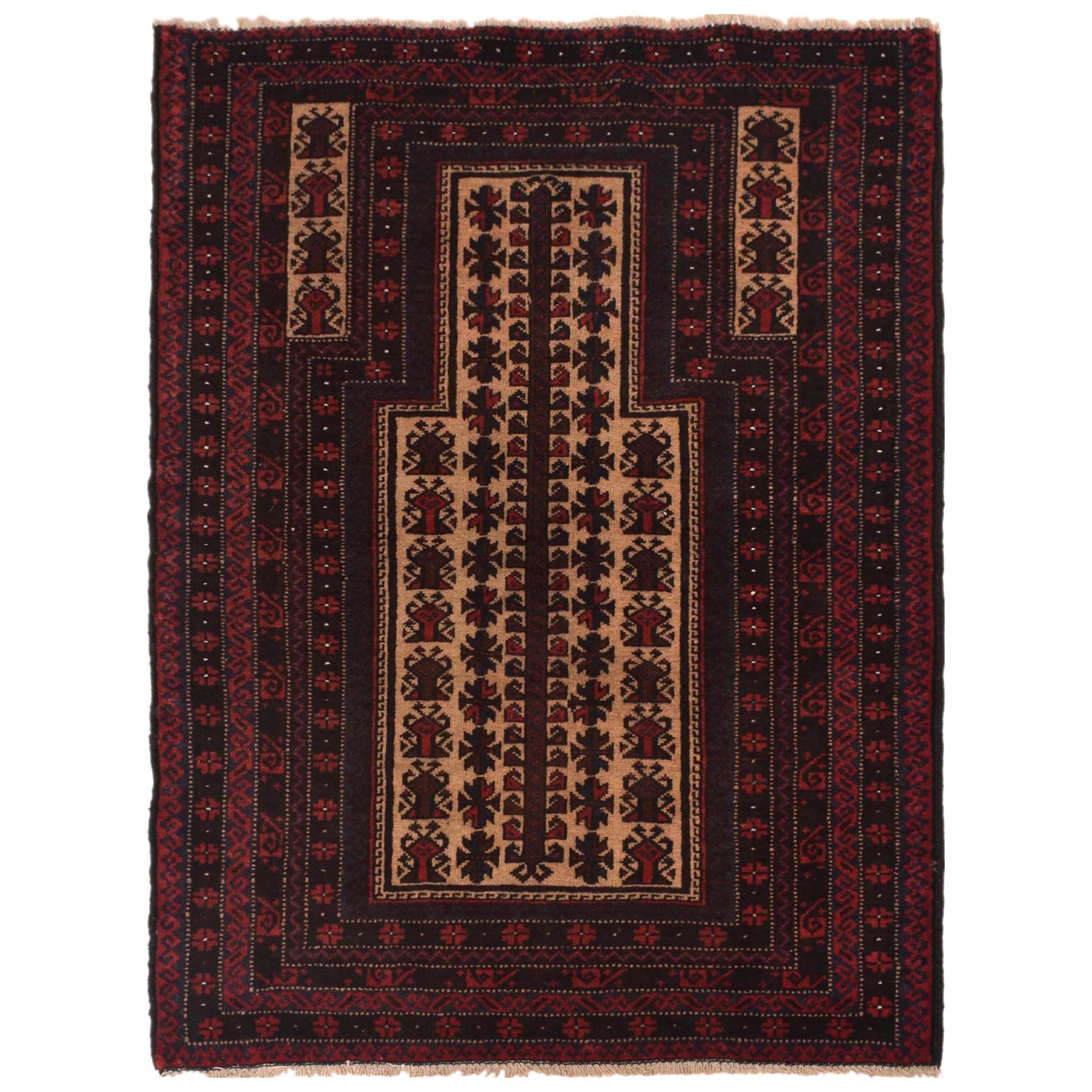 Small Prayer Rug 2' 10" x 4' 2" (ft) - No. G35509