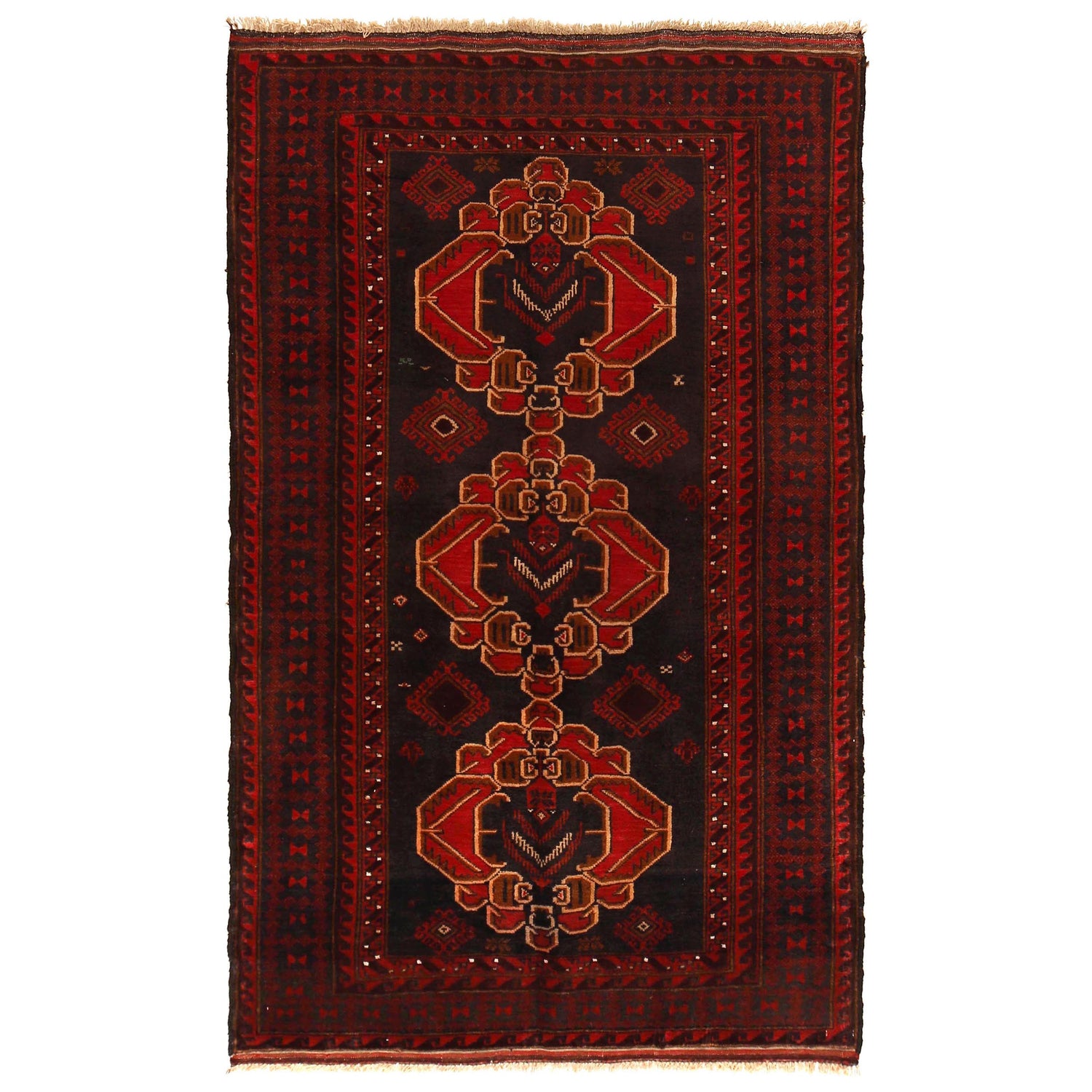 Handmade Baluchi Rug 3' 10" x 6' 4" (ft) - No. G35628