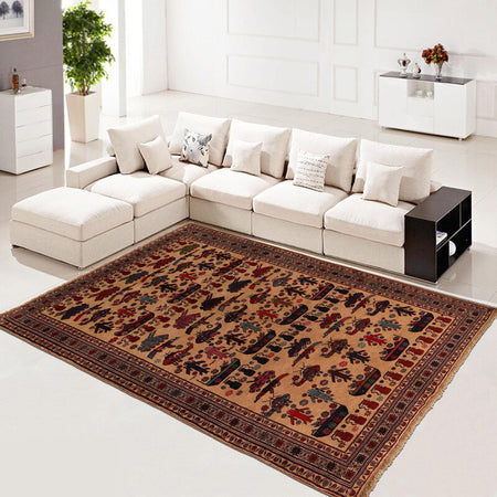 Hand Knotted War Rug 6' 5 x 9' 1 (ft) - No. G35630