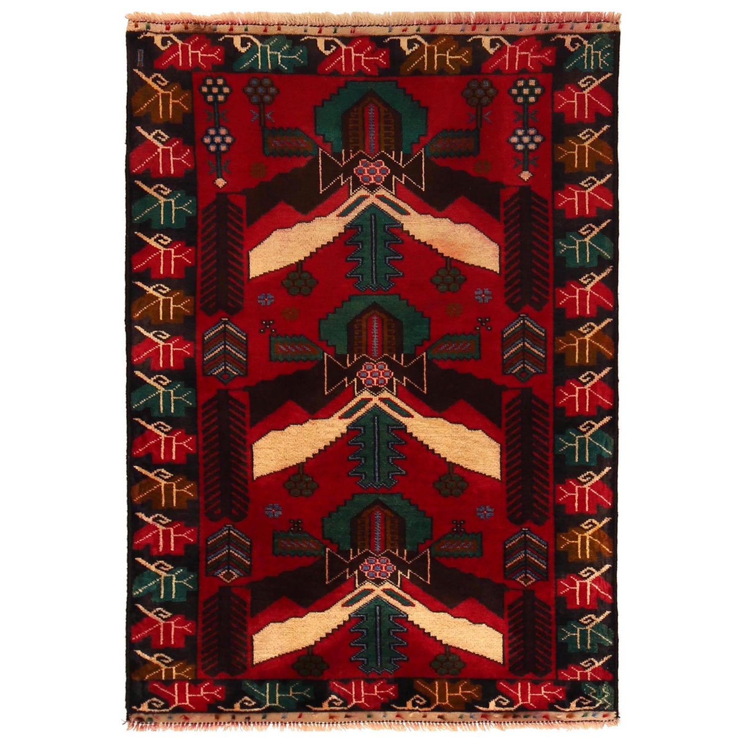 Tribal Baloch Rug 2' 11" x 4' 2" (ft) - No. G35811