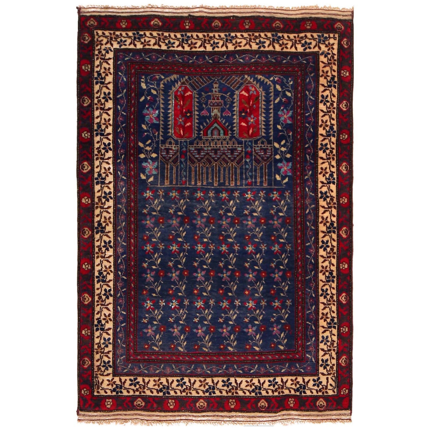 Islamic Prayer Rug 3' 1" x 4' 7" (ft) - No. G35860