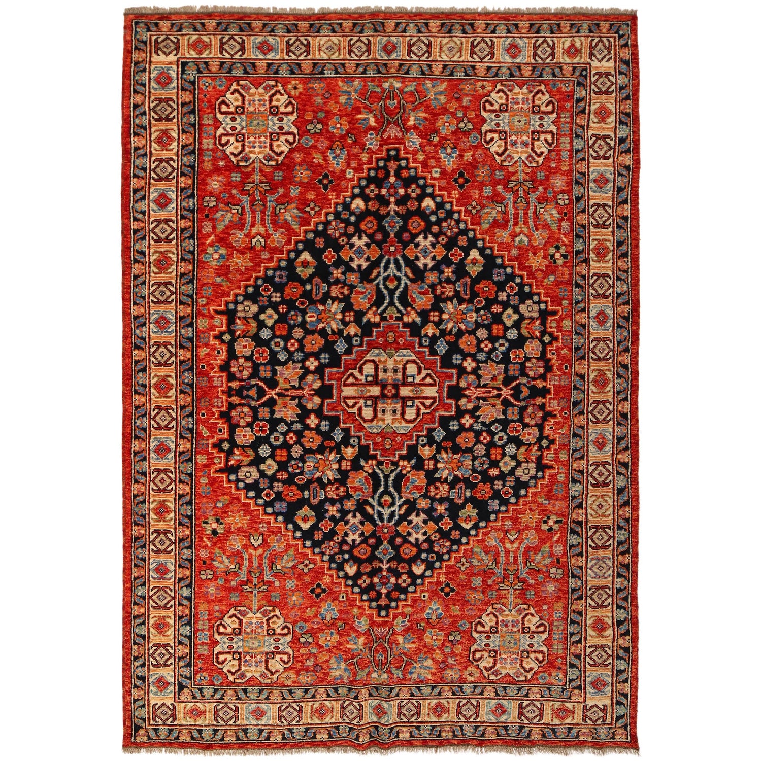 Red Color Shirazi Rug 6' 8" x 9' 9" (ft) - No. G36493