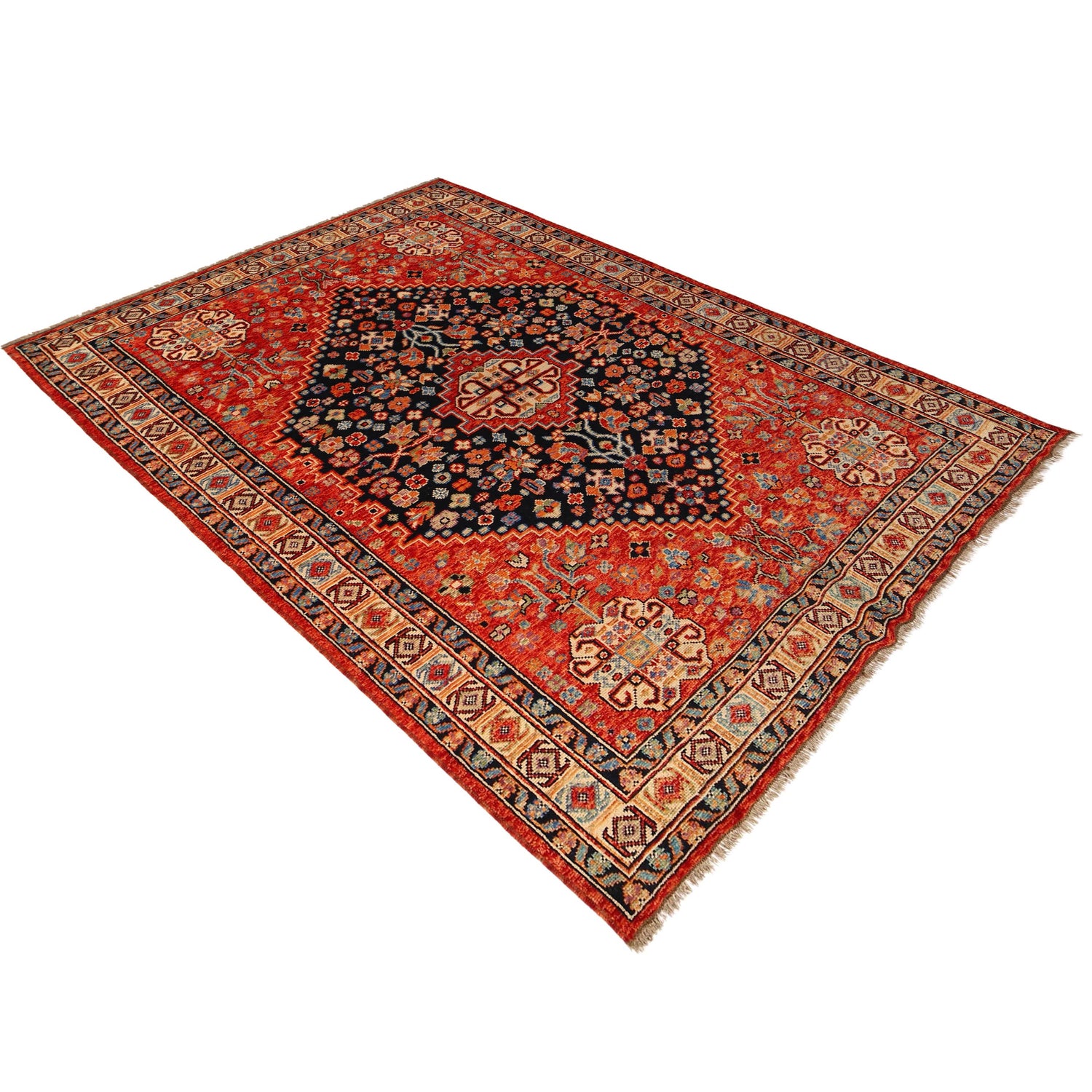 Red Color Shirazi Rug 6' 8" x 9' 9" (ft) - No. G36493