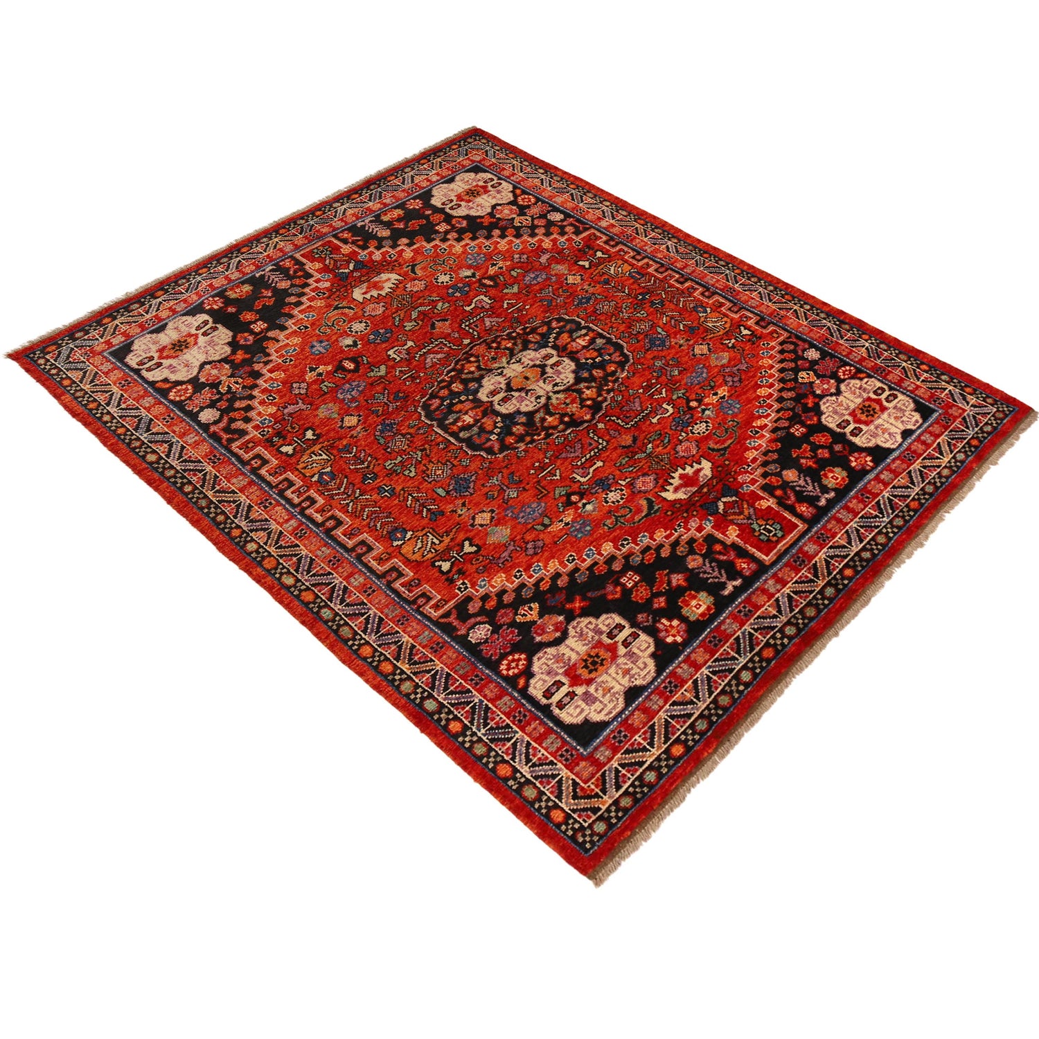 Red Color Shirazi Rug 5' 9" x 7' 7" (ft) - No. G36494