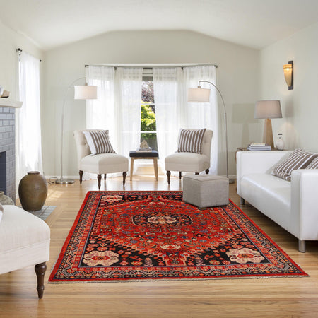 Red Color Shirazi Rug 5' 9" x 7' 7" (ft) - No. G36494