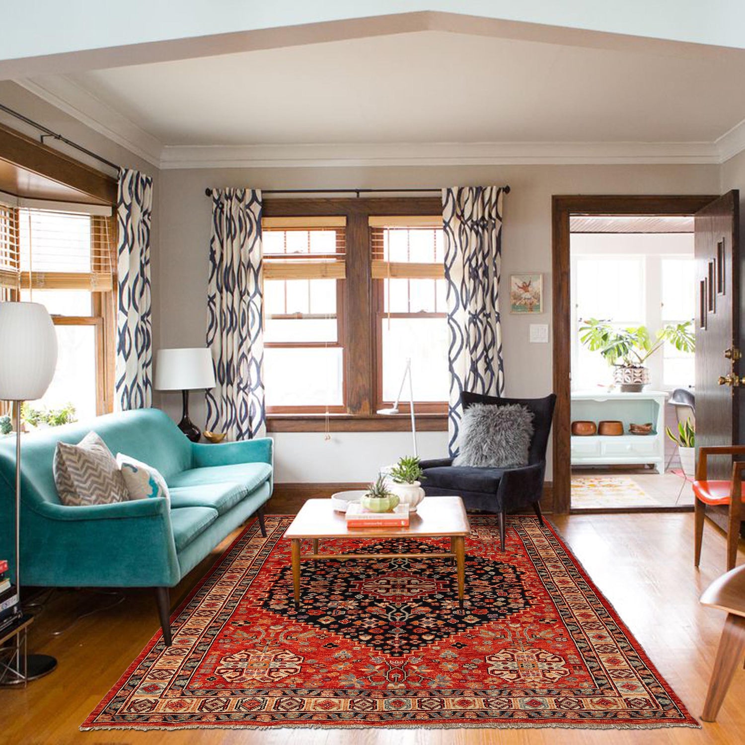 Handmade Sherazi Rug 6' 8" x 9' 8" (ft) - No. G36495