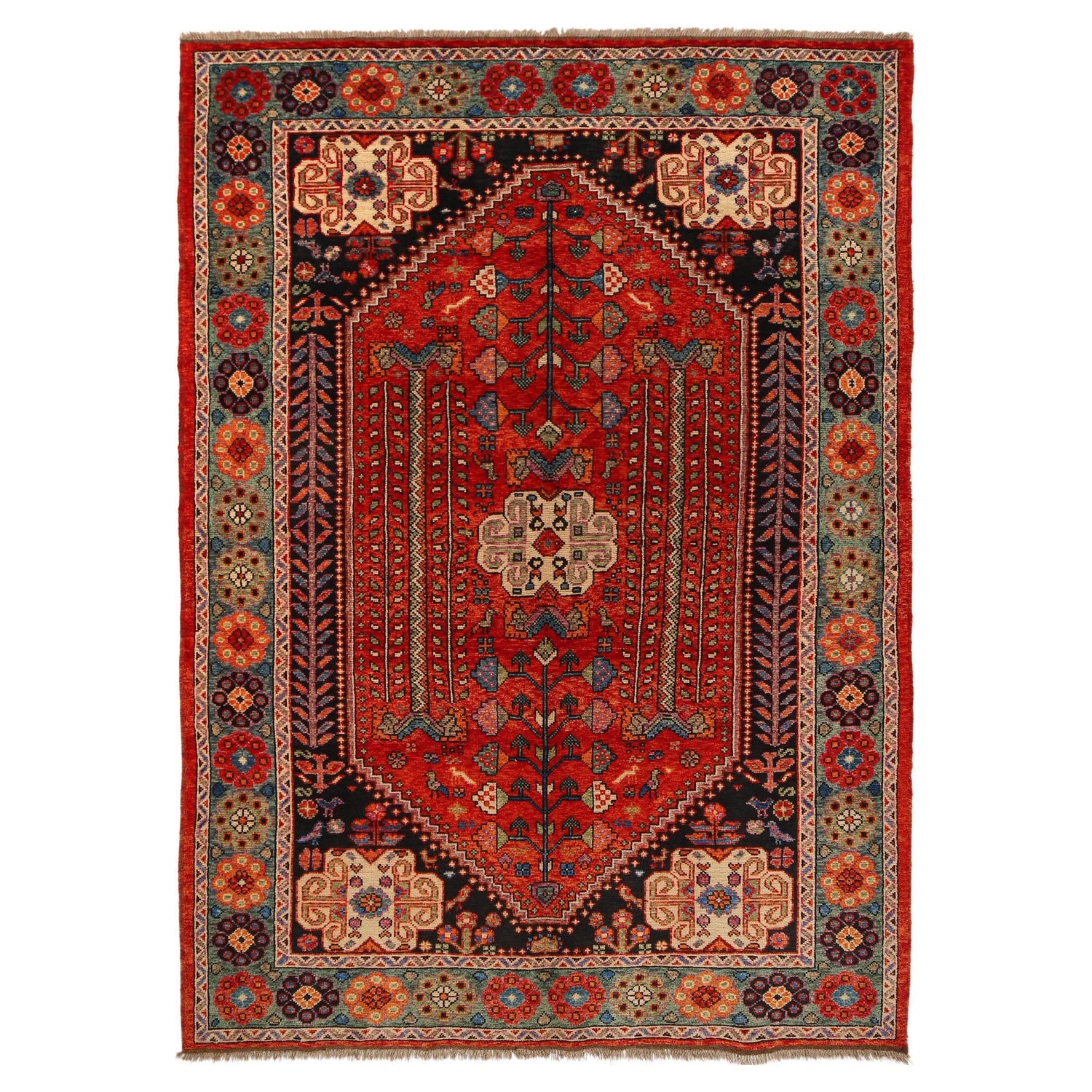 Hand Knotted Sherazi Rug 6' 6" x 9' 9" (ft) - No. G36496