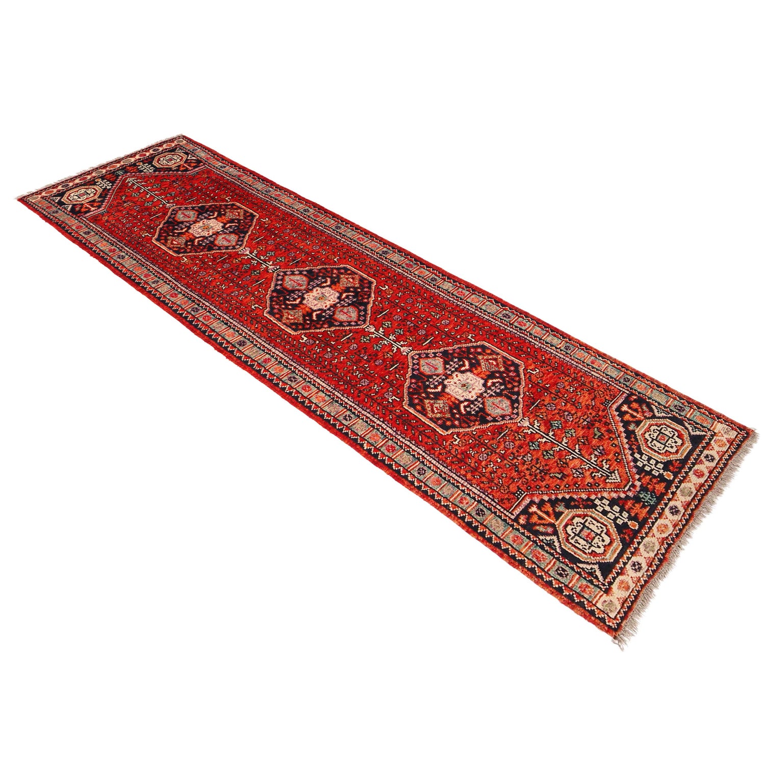 Red Color Shirazi Runner Rug 2' 8" x 9' 6" (ft) - No. G36498