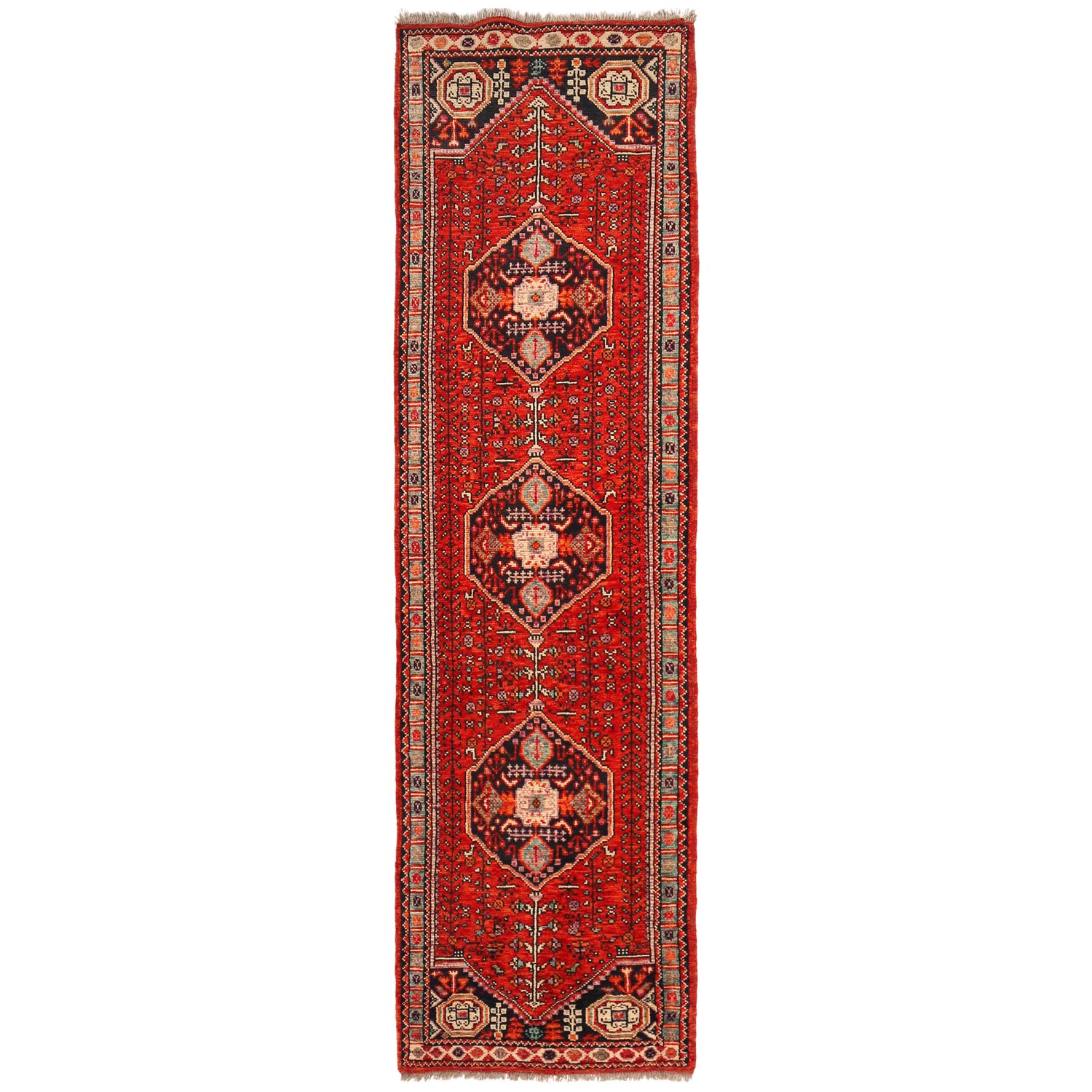 Hand Knotted Sherazi Runner Rug 2' 7" x 9' 7" (ft) - No. G36500