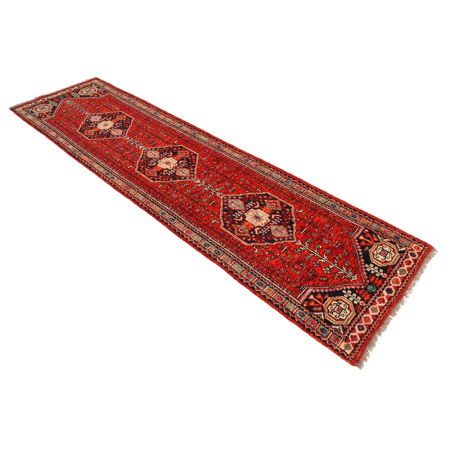 Hand Knotted Sherazi Runner Rug 2' 7" x 9' 7" (ft) - No. G36500