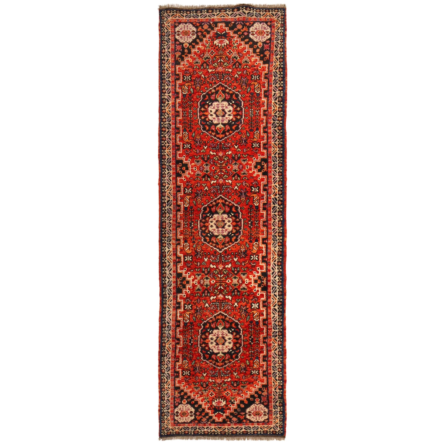 Persian Shirazi Design Runner Rug 2' 8" x 9' 5" (ft) - No. G36501