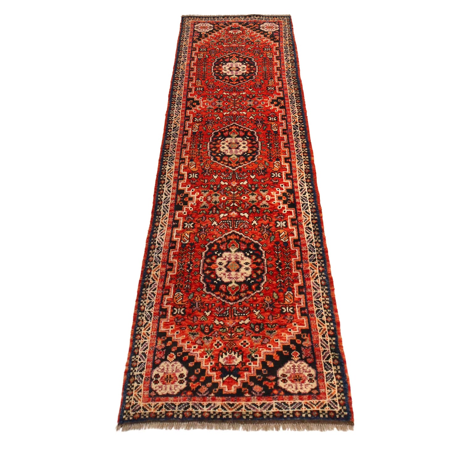 Persian Shirazi Design Runner Rug 2' 8" x 9' 5" (ft) - No. G36501