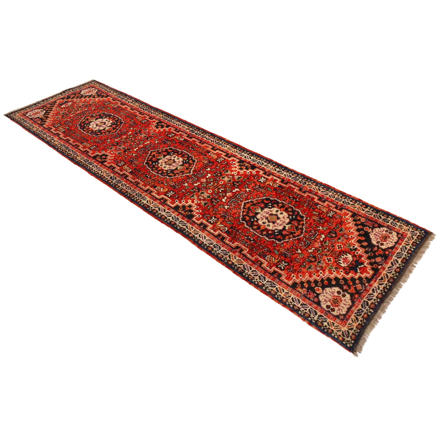Persian Shirazi Design Runner Rug 2' 8" x 9' 5" (ft) - No. G36501