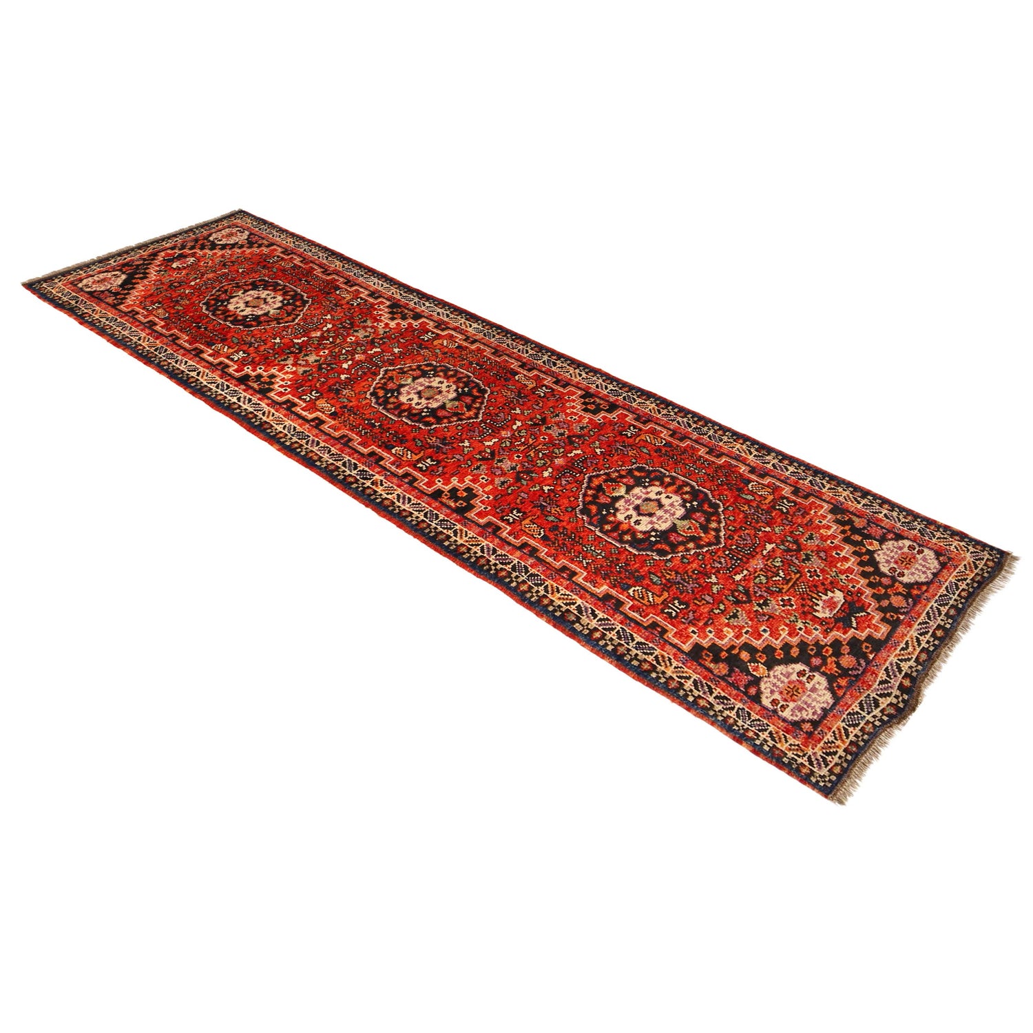 Persian Shirazi Design Runner Rug 2' 8" x 9' 5" (ft) - No. G36501