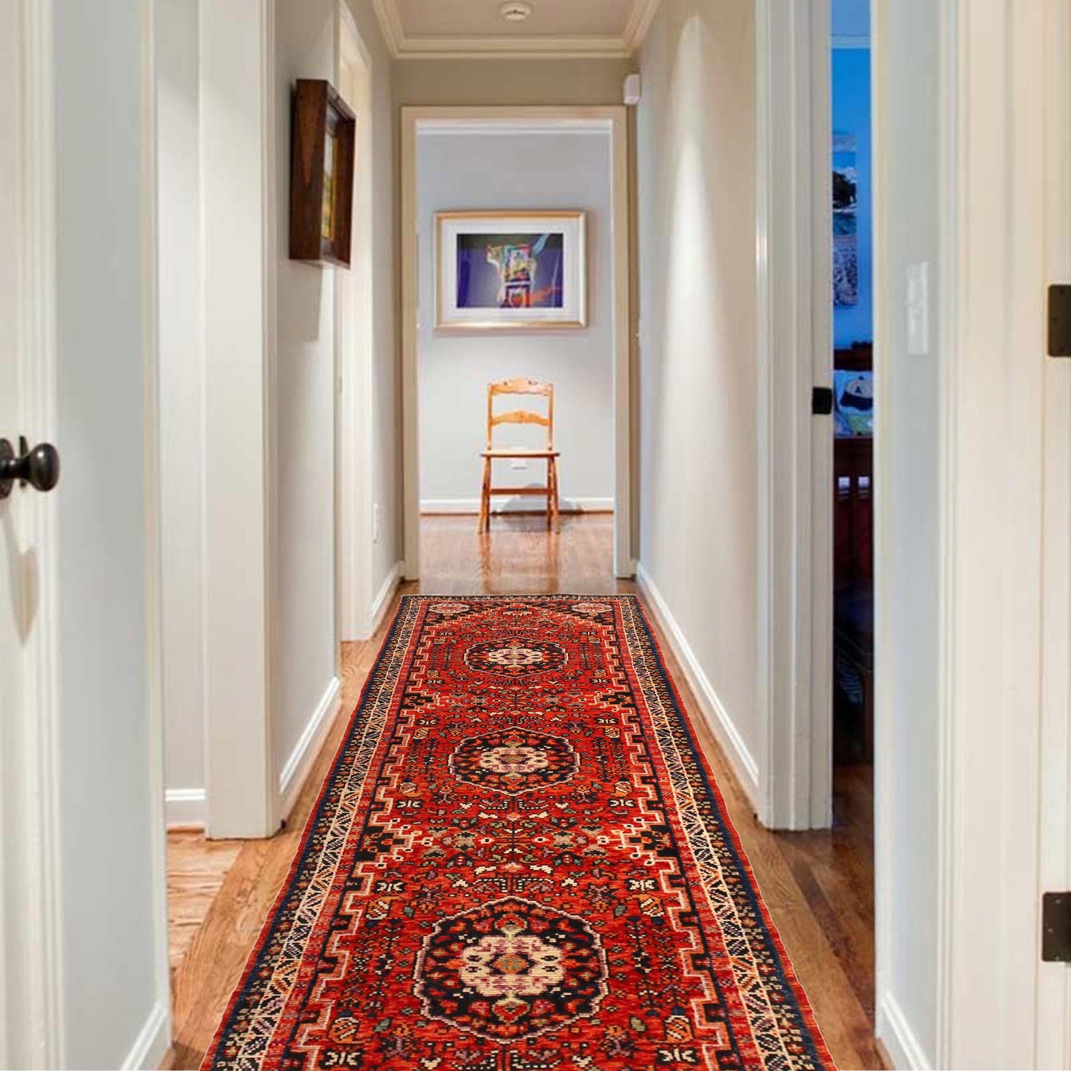 Persian Shirazi Design Runner Rug 2' 8" x 9' 5" (ft) - No. G36501