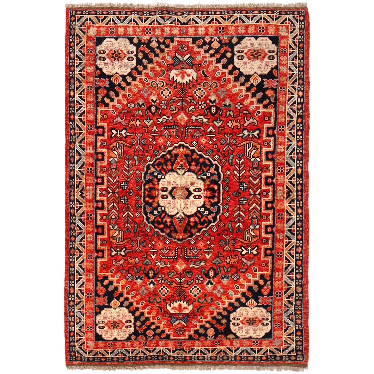 Handmade Sherazi Rug 4' 1" x 5' 11" (ft) - No. G36502