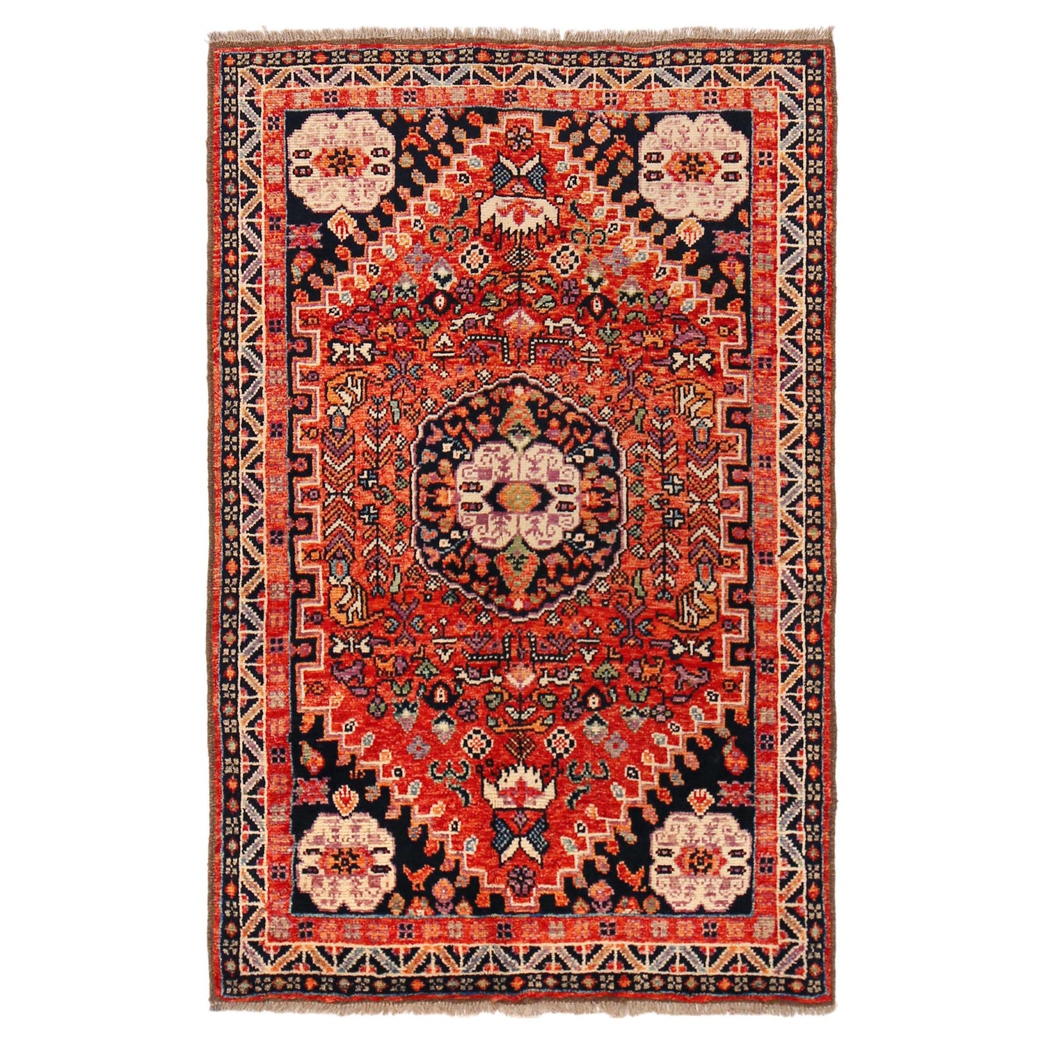 Hand Knotted Sherazi Rug 3' 11" x 6' 1" (ft) - No. G36503