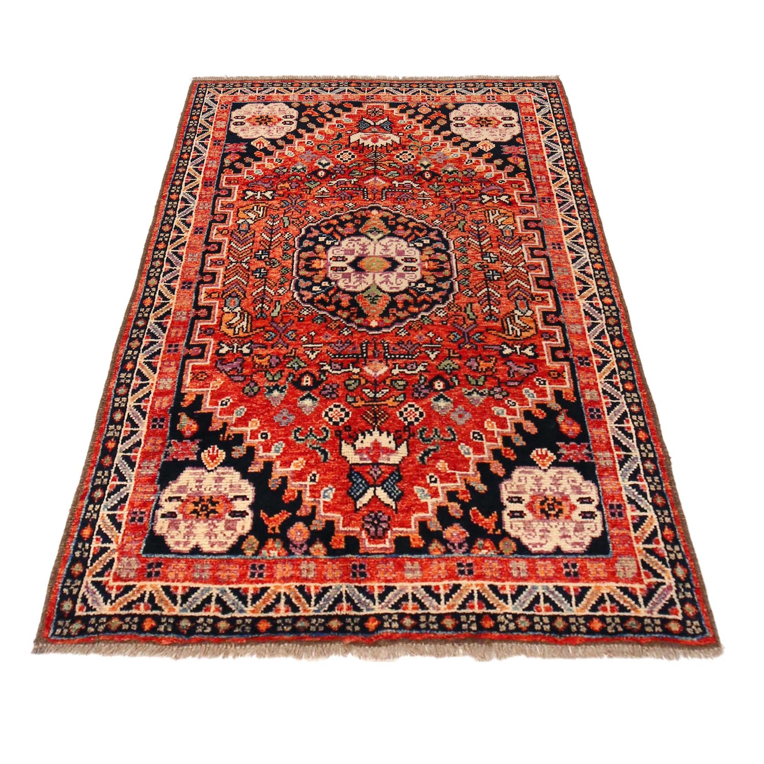 Hand Knotted Sherazi Rug 3' 11" x 6' 1" (ft) - No. G36503