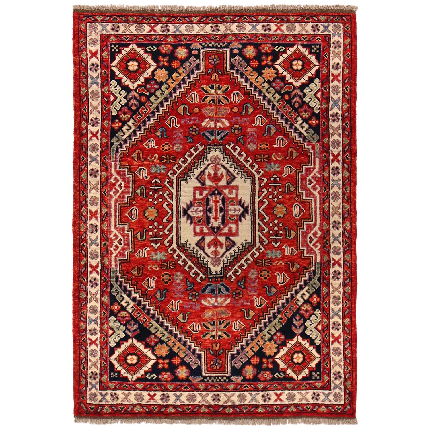 Persian Shirazi Design Rug 4' 0" x 5' 10" (ft) - No. G36504