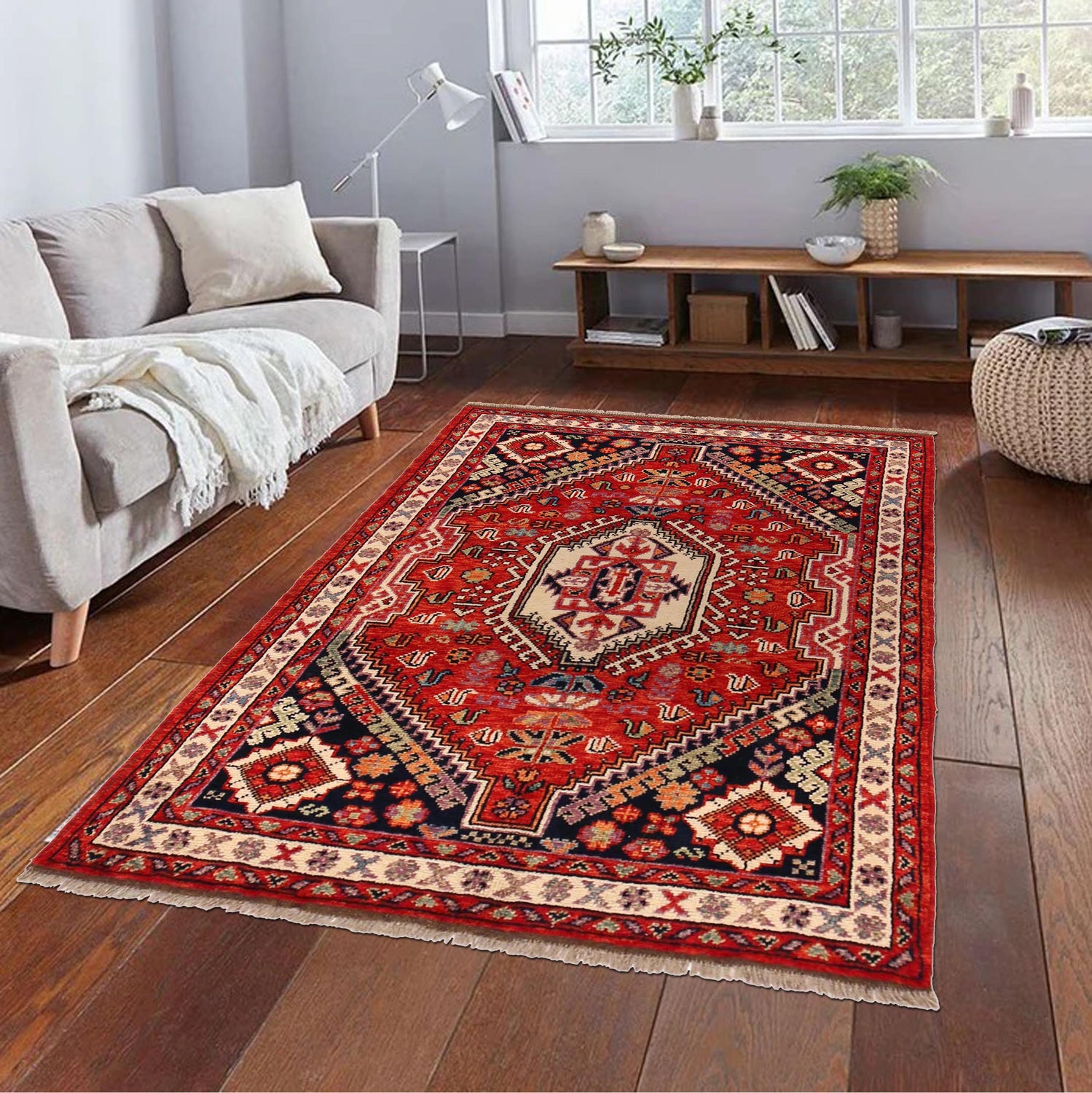 Persian Shirazi Design Rug 4' 0" x 5' 10" (ft) - No. G36504