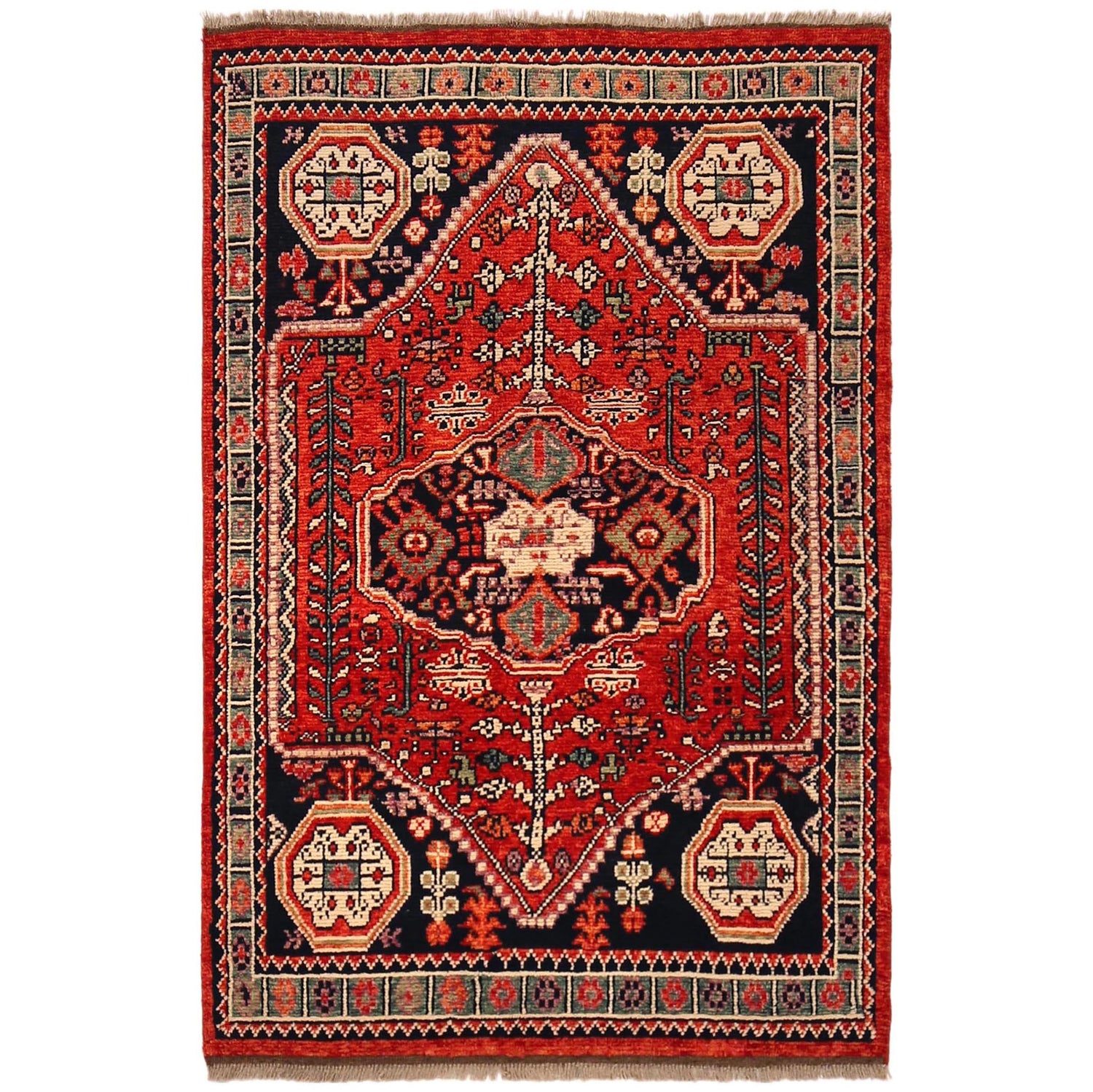 Handmade Sherazi Rug 3' 11" x 5' 10" (ft) - No. G36506