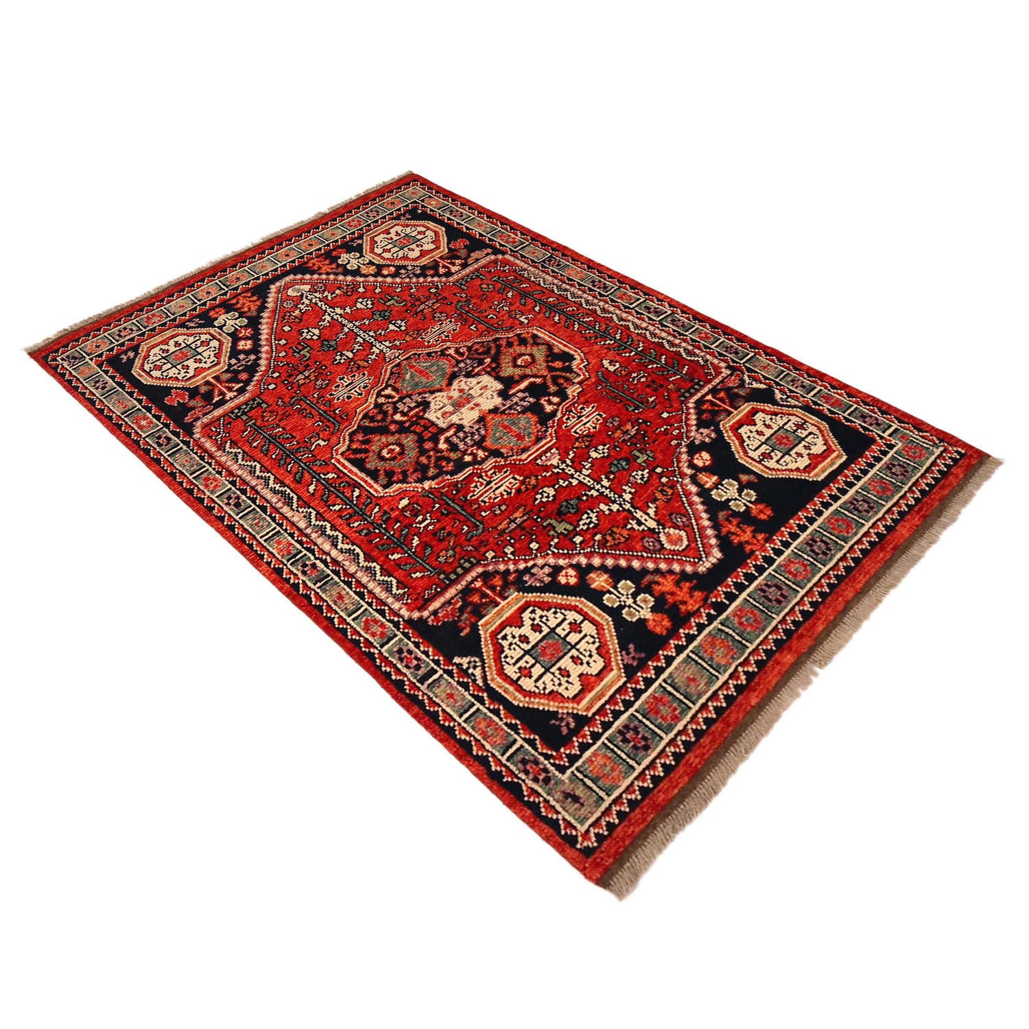 Handmade Sherazi Rug 3' 11" x 5' 10" (ft) - No. G36506
