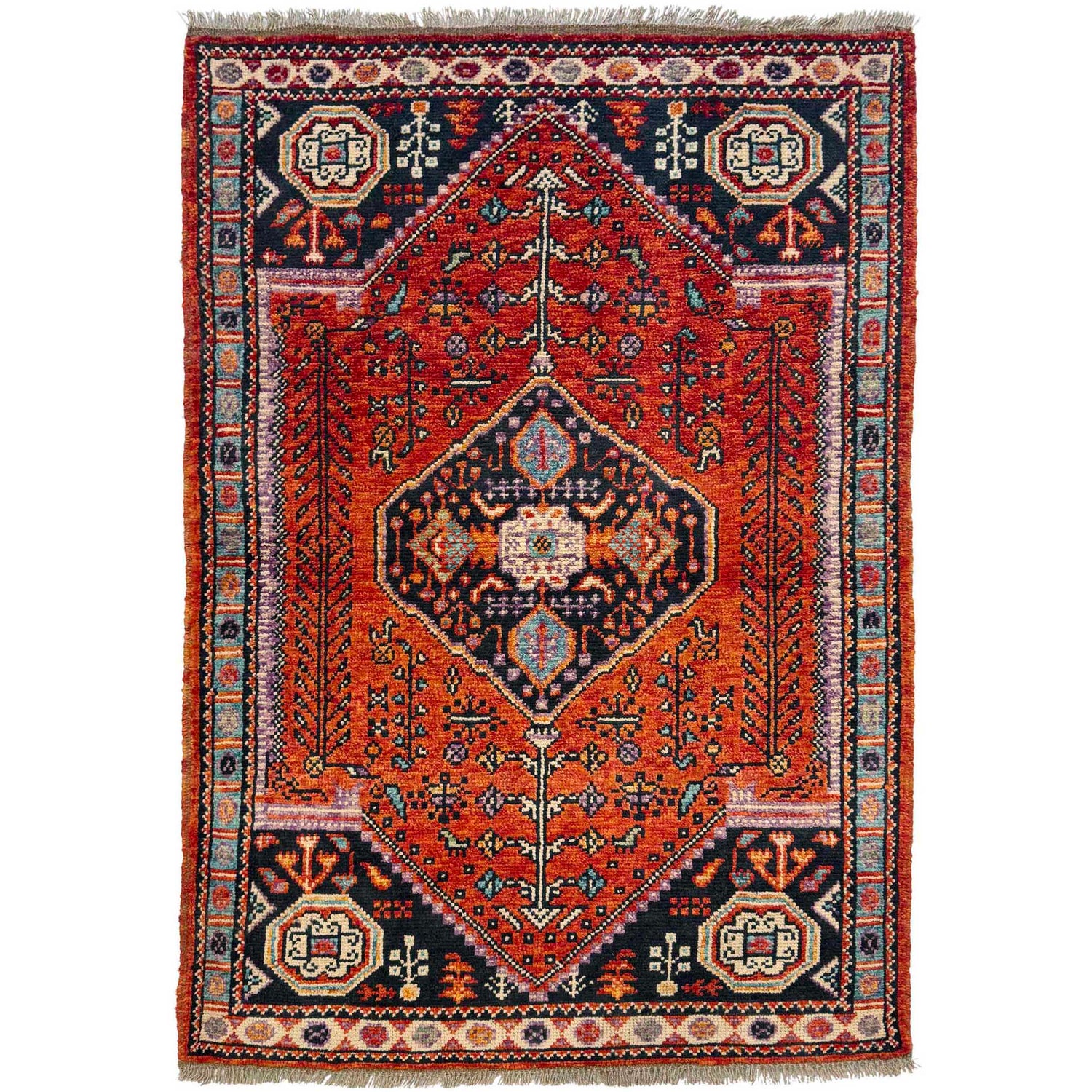 Persian Shirazi Design Rug 3' 4" x 4' 11" (ft) - No. G36508
