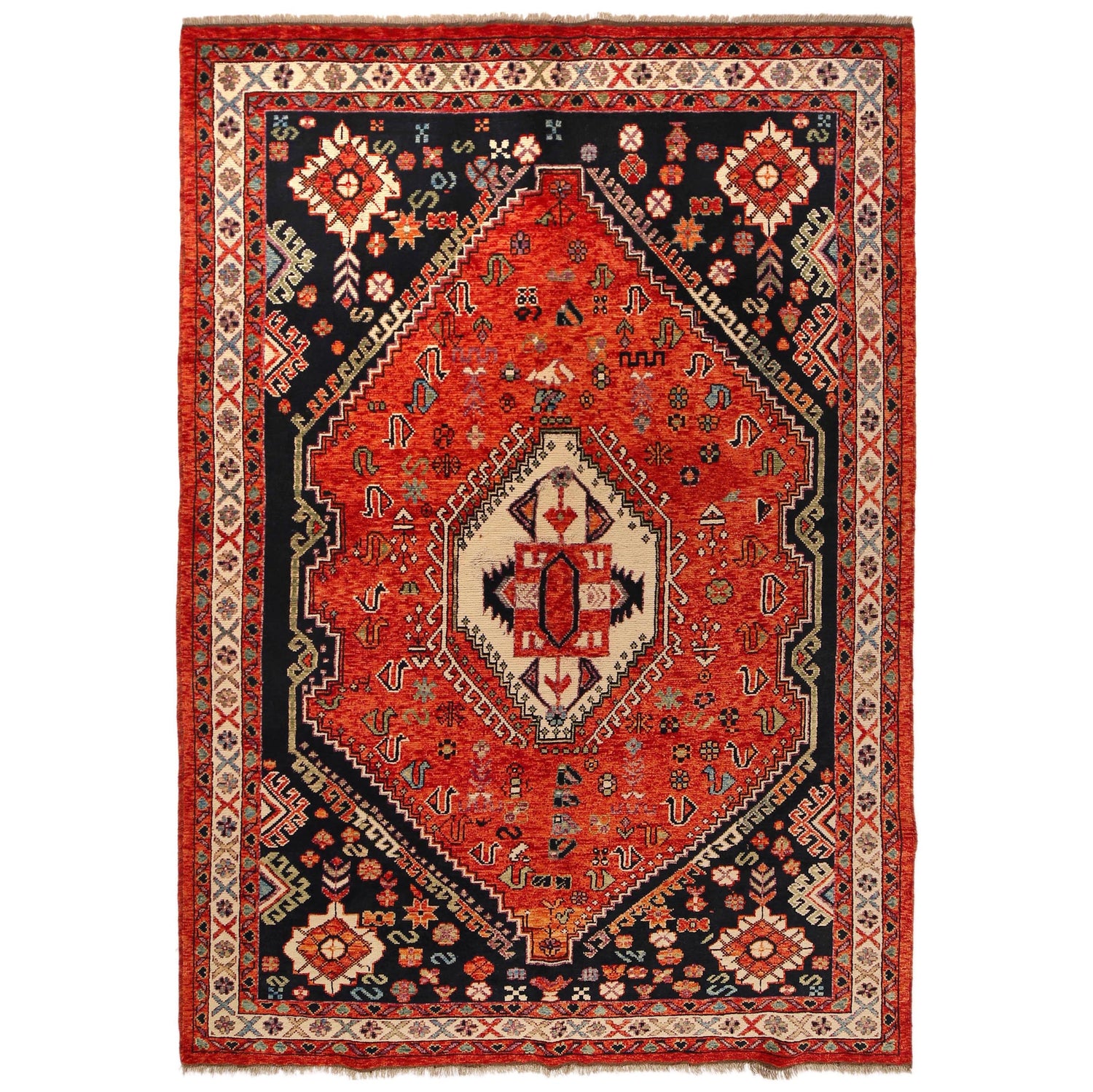 Persian Shirazi Design Rug 6' 8" x 9' 9" (ft) - No. G36510