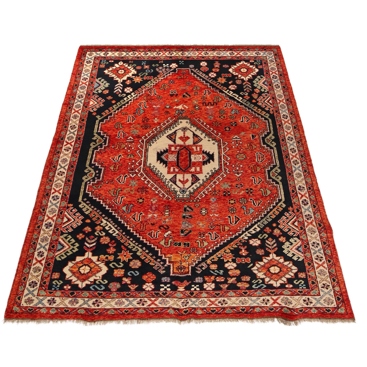 Persian Shirazi Design Rug 6' 8" x 9' 9" (ft) - No. G36510
